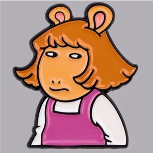 D.W. Read Enamel Metal Pin, Arthur’s Little Sister TV Show Arthur Enamel Pin